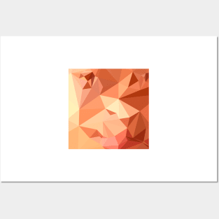 Tango Orange Abstract Low Polygon Background Posters and Art